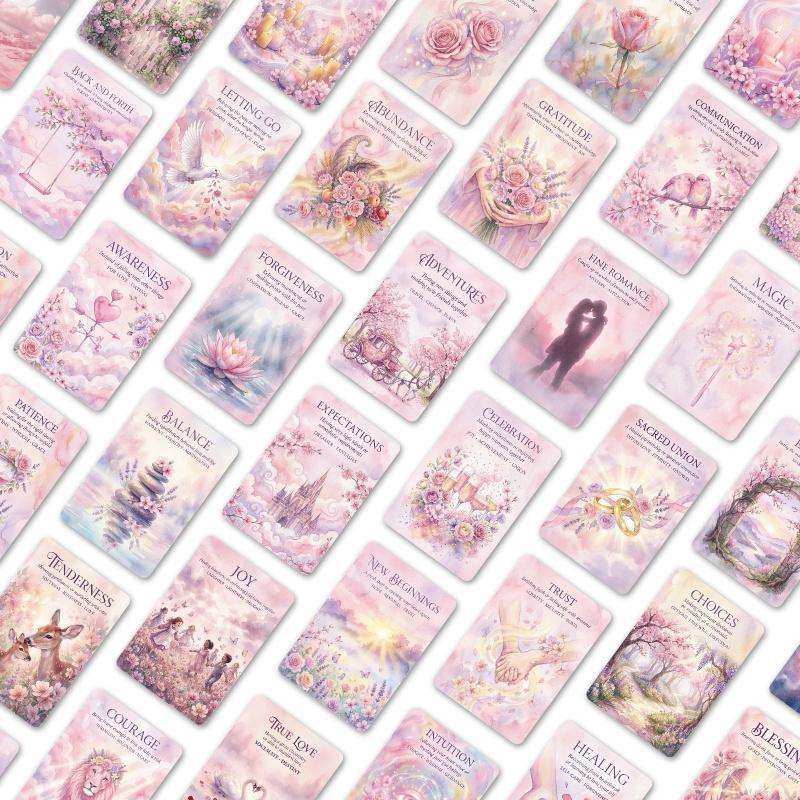 36-sheets pink and cozy Oracle card set for personal growth reflection Greetings card postcard for family