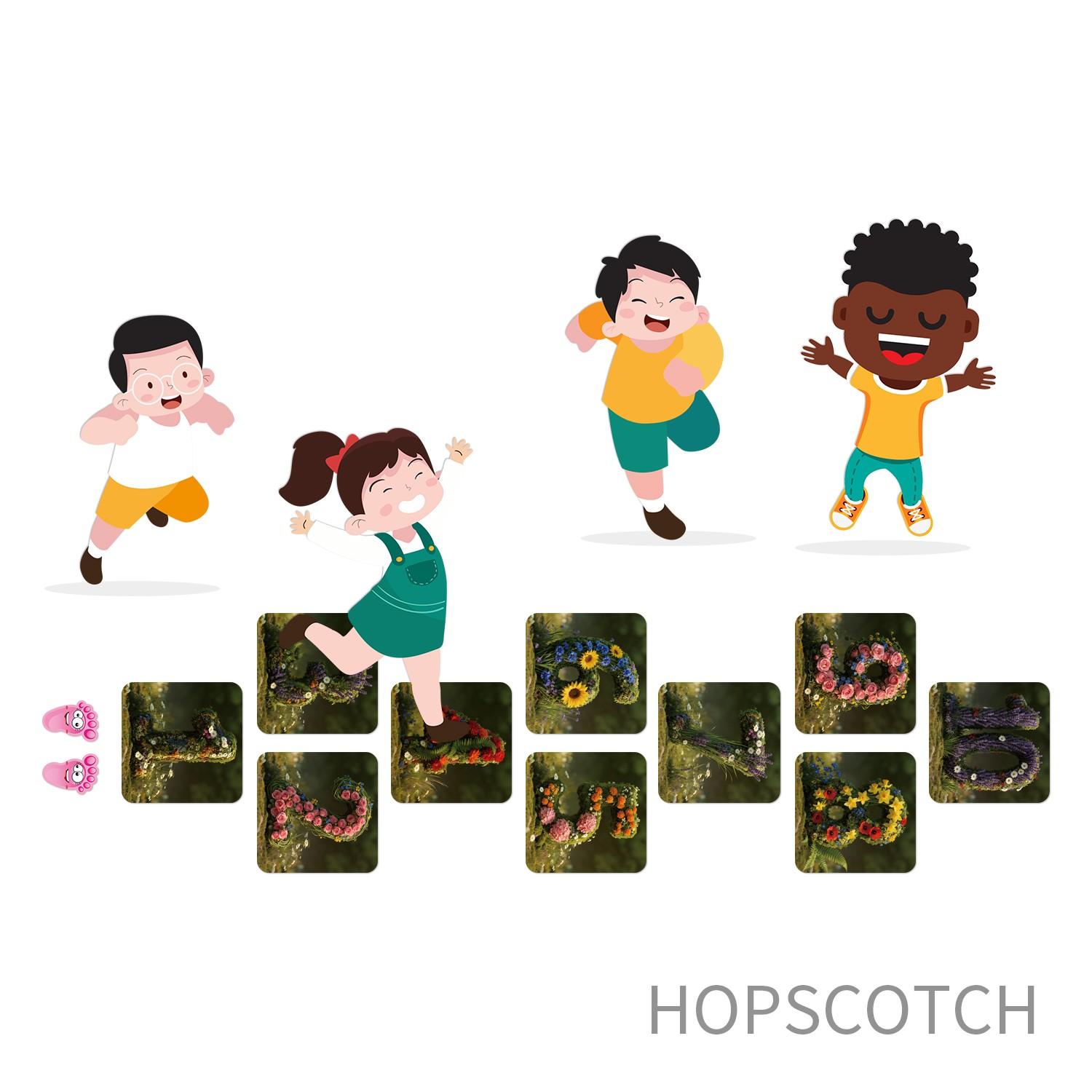 DIY Hopscotch Floor Decals, Self-Adhesive & Reusable Number Stickers 1-10, Create Instant Play Space, Fun Kids Activity Decor