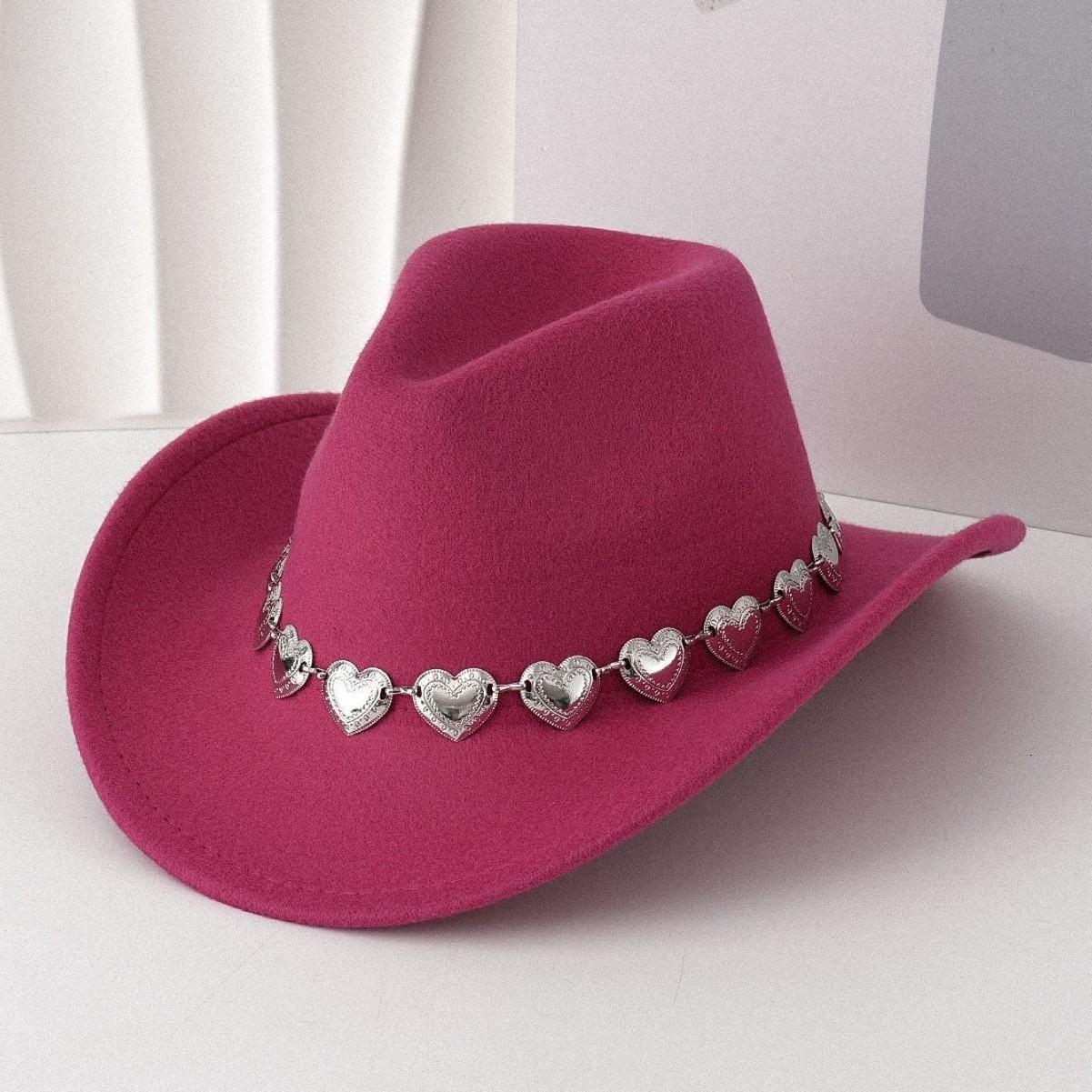 European and American cross-border hollow metal oversized love chain hat chain hip hop punk cowboy hat top hat retro felt hatSpeedy Smarts
