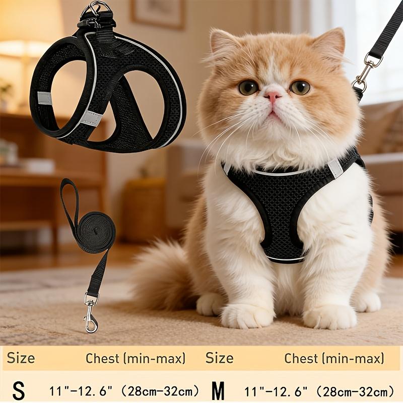 Escape-Proof Cat Harness And Leash Set: Reflective Soft Mesh Vest for Safe Outdoor Activities with Your Kitten