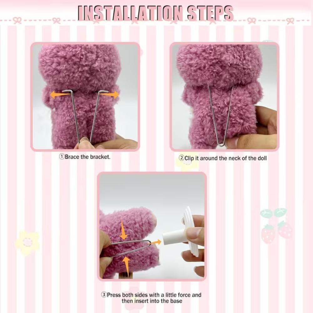 9pcs Doll Display Stand Set Adjustable for 4.0-8.0 Inch Dolls, Keeping Upright, Display Rack, Showcase, Display Table (Dolls Not Included)