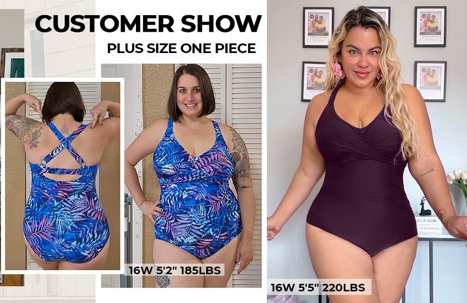 Aqua Eve Plus Size One Piece Swimsuit - Women's Tummy Control Bathing Suit Retro Full Coverage Swimwear 2026
