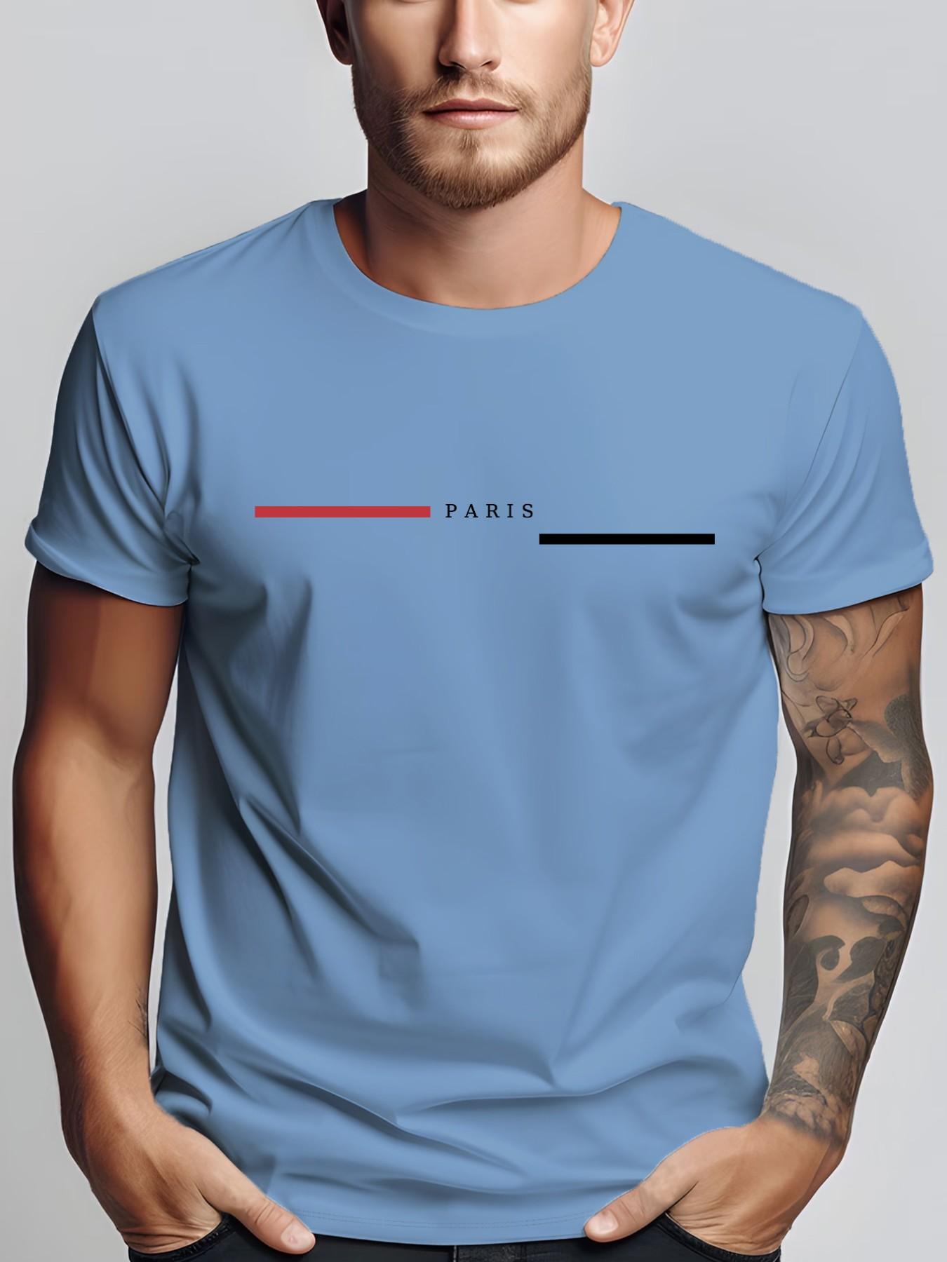 Men's Summer Micro-Stretch Comfort Round Neck Printed T-Shirt, Fashionable Trendy Wear, Best Choice for Men, Casual Stylish Tee