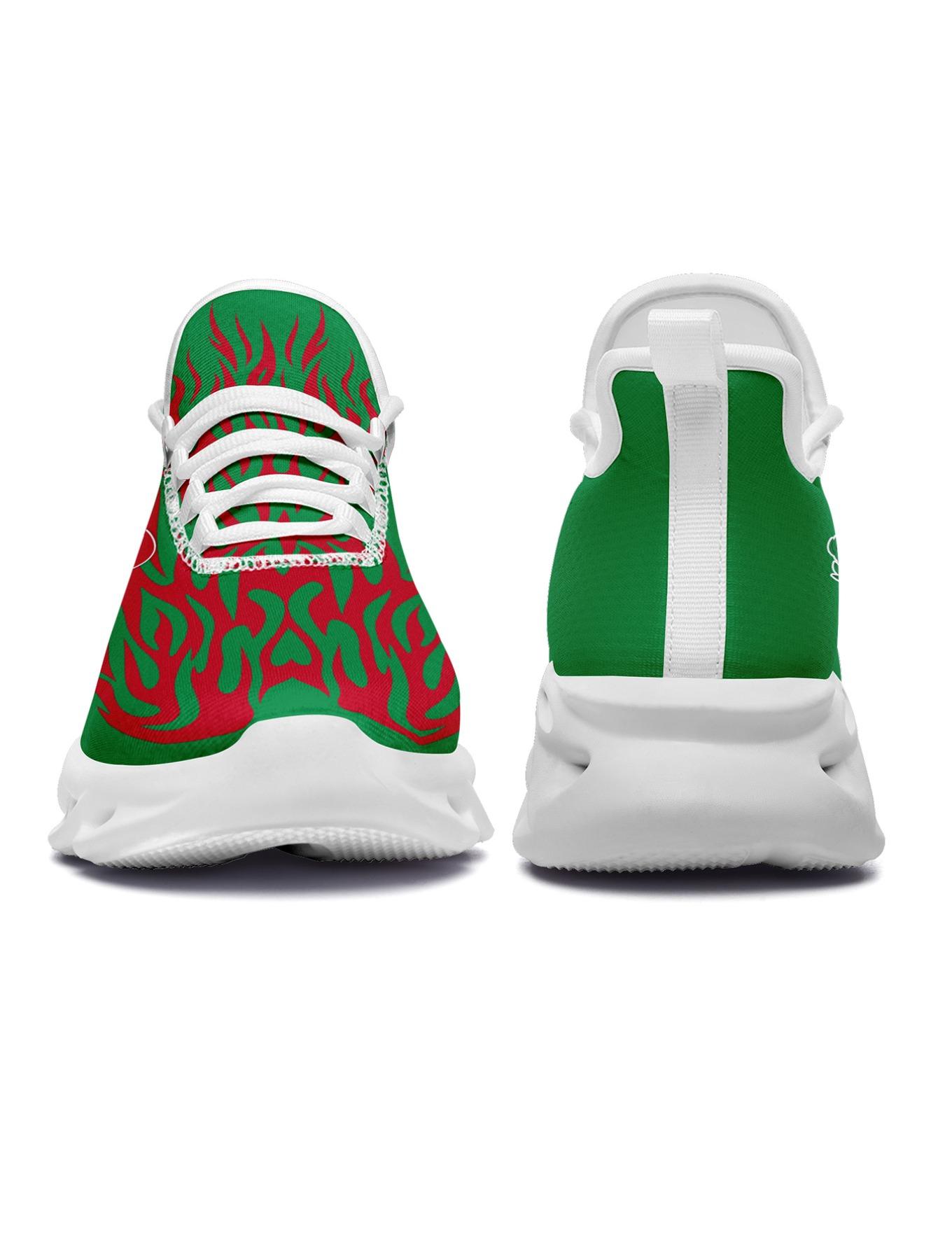 Men's Mexico 2026 Green Red Flame Soccer Eagle Print Sport Shoes, Wide Fit, Plus Size, Trendy Casual Sneakers for Daily Walking, Gym & Outdoor