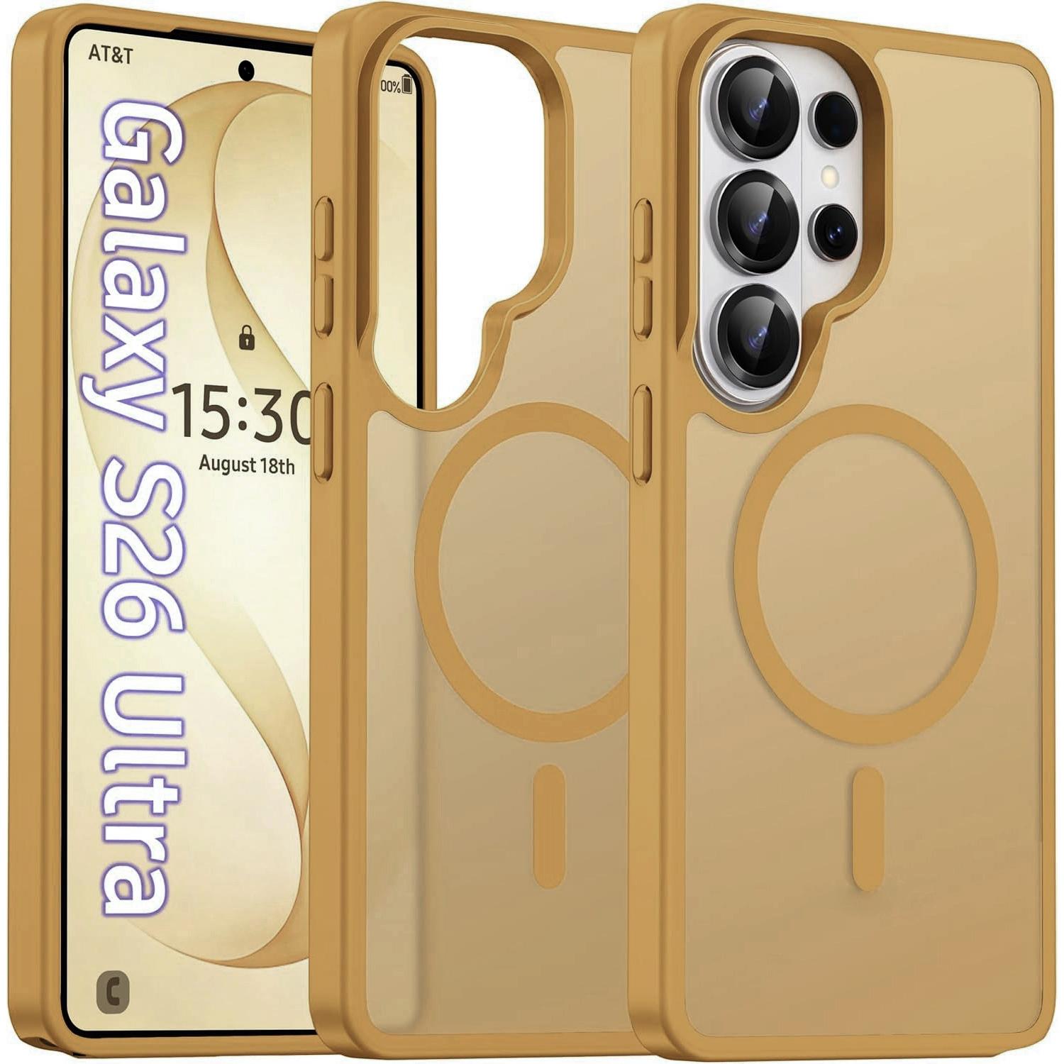 Magnetic for Samsung Galaxy S26 Ultra S25 Ultra S24 Ultra S23 Ultra S22 Ultra S25FE S26 Plus Case Matte, S26 Ultra Phone Case Compatible with MagSafe Frosted Translucent Shockproof Anti-Scratch Slim Fit Case Military Grade Protection (Black)