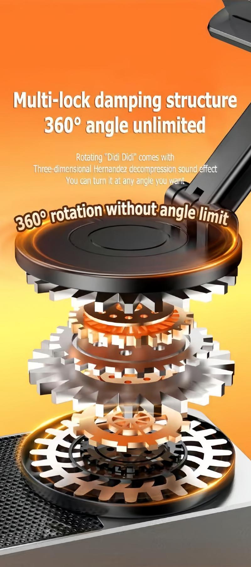 Wireless Audio Bluetooth Speaker 5in1 Phone Holder Emergency Rechargeable withColorful Ambient Light 300° Foldable for Tablet iPhone Android, Gifts for Men Women ，Black