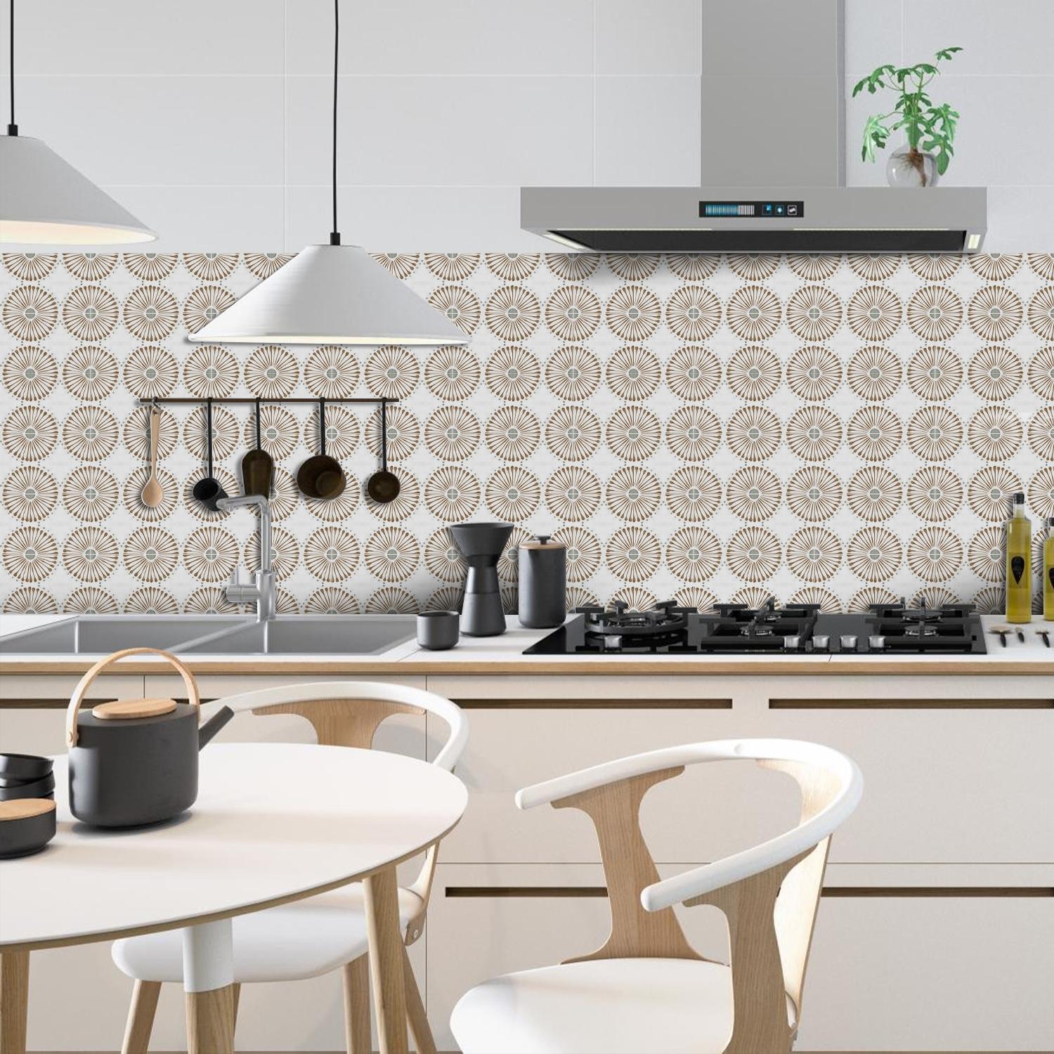 Geometric Pattern Self-adhesive Removable Tile Backsplash, Waterproof & Oil-resistant Wall Sticker, Wall Decor for Kitchen & Bathroom