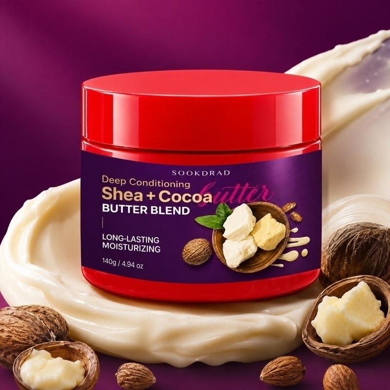 Shea Cocoa Butter Blend, Deep Conditioning, Long Lasting Moisturizing, For All Skin Types, Body Butter, Daily Body Cream, 140g