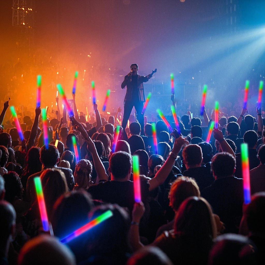 Bulk 12/36/52/102-Pack Colorful LED Light Up Glow Sticks for Raves & Concerts - 3 Flashing Modes, Glow in Dark Party Supplies for Home Parties, Fan Meetings, Weddings, Birthdays & Halloween Gifts Plastic Pearl[graduation2026] [SummerVibes]