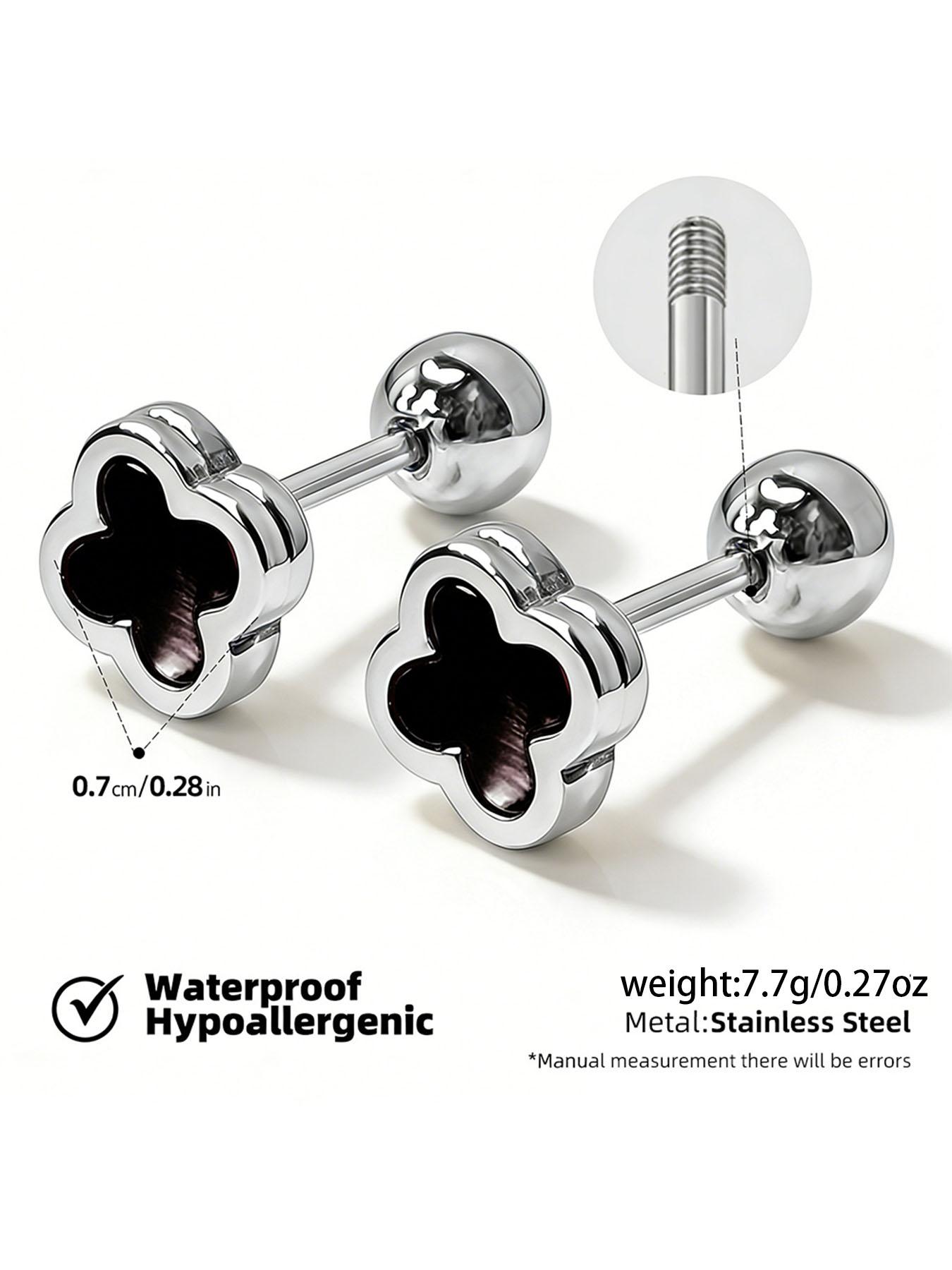 18k Gold Plated Stainless Steel Earrings for Women, Simple Flower Design, Hypoallergenic and Waterproof, Daily Wear Screw-On Studs