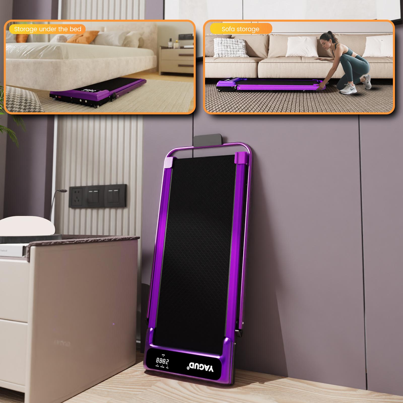 YAGUD Walking Pad with Handrail – Remote Control & LED Display, 265LBS Weight Capacity, Dual Shock Absorption, Wide Belt, Compact Design for Easy Indoor Workouts