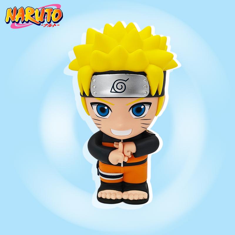 L-1PC Naruto Officially Licensed Naruto Anime Figure Piggy Bank Money Box Scene Ornaments Movie Peripherals Collection Large Capacity Durable PVC Material Decorate Desktop Bedroom Friend Gifts Christmas Present