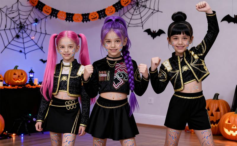 Kpop Girl Group Temporary Tattoos - 8 Sheets Full Body Set Patterns Laser Tattoos Stickers Waterproof Cosplay Costume Accessories for Cosplay Party