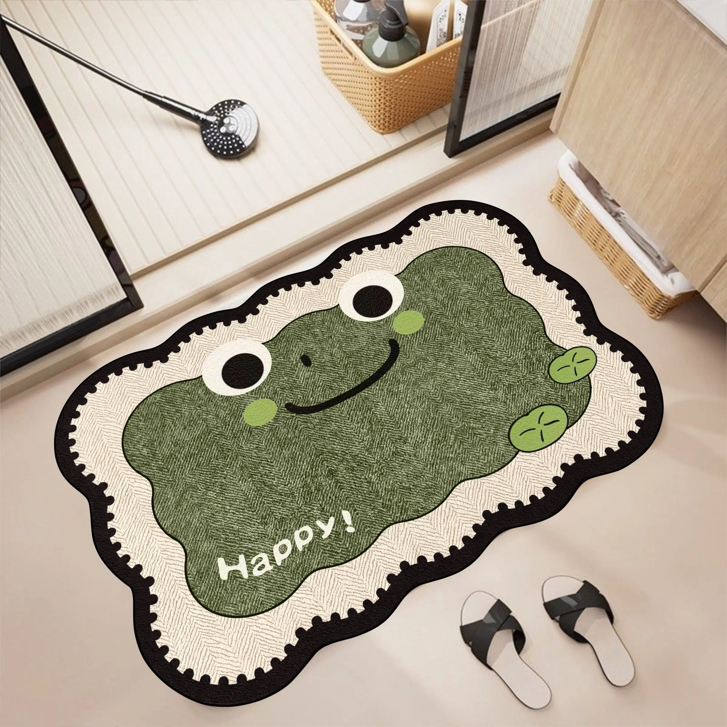 Bathroom Rug Absorbent Home Bathroom Sink Anti-Slip Mat Quick-Dry Carpet, Durable Stain-Resistant Foot Pad for Kitchen & Living Room