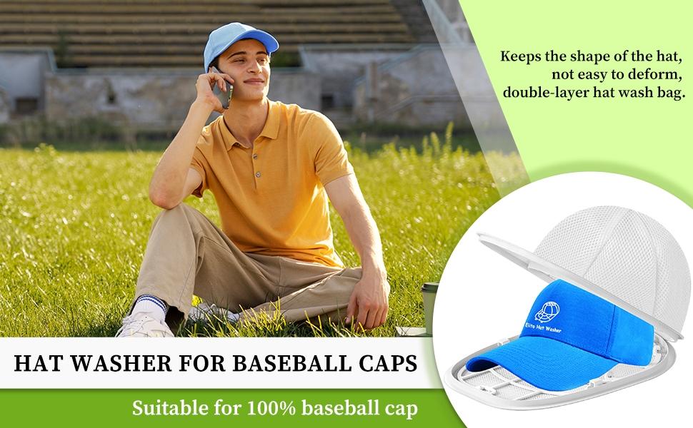 Hat Washer Cage, Hat Washer for Baseball Caps for Washing Machine or Dishwasher, Ball Cap Washers Frame for Flat and Curved Hats, Hats cage, Fit for Adult and Kid's, 1 Pack White