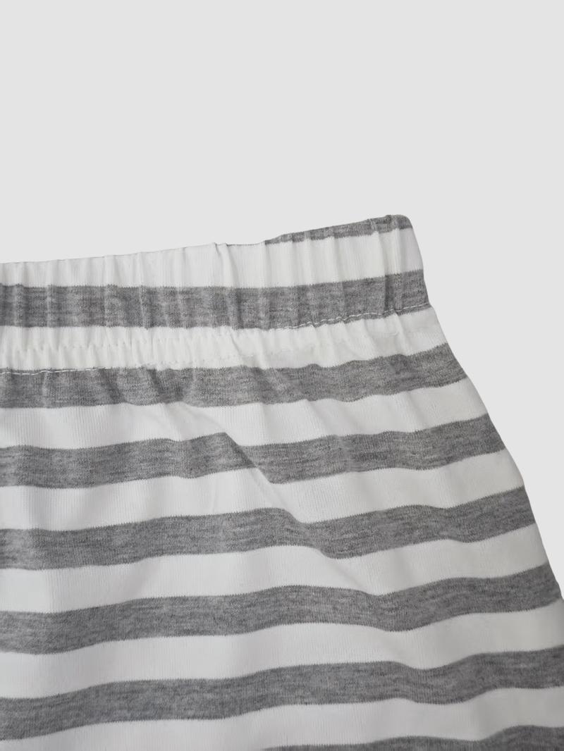 Women's Casual Striped Shorts Set, 2 Piece, Comfortable and Stylish, Perfect for Daily Wear, Ladies Fashion Clothing