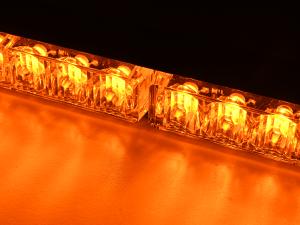 Nilight 24LED High Intensity 12-24V DC Aluminum Tinted 2-in-1 Emergency Strobe Traffic Advisor Light Bar, Amber Dash Warning Safety Flashing Lights for Windshield, Law Enforcement Trucks Cars Plow Vehicles