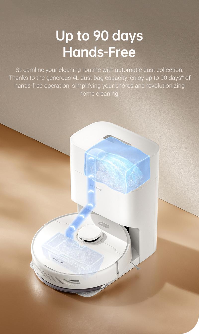 DREAME D10 Plus Gen 2 Robot Vacuum and Mop with Self-Emptying Base for 90 Days of Cleaning, 6000 Pa Suction and LiDAR Navigation, Obstacle Avoidance, Wi-Fi Connected