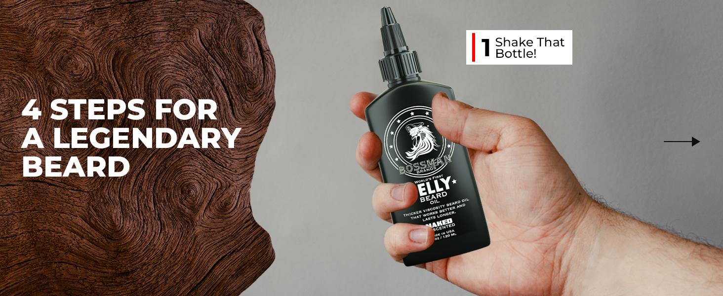 Bossman Jelly Beard Oil for Men (4 oz, Magic Scent) – Softens, Moisturizes & Conditions with Natural Ingredients
