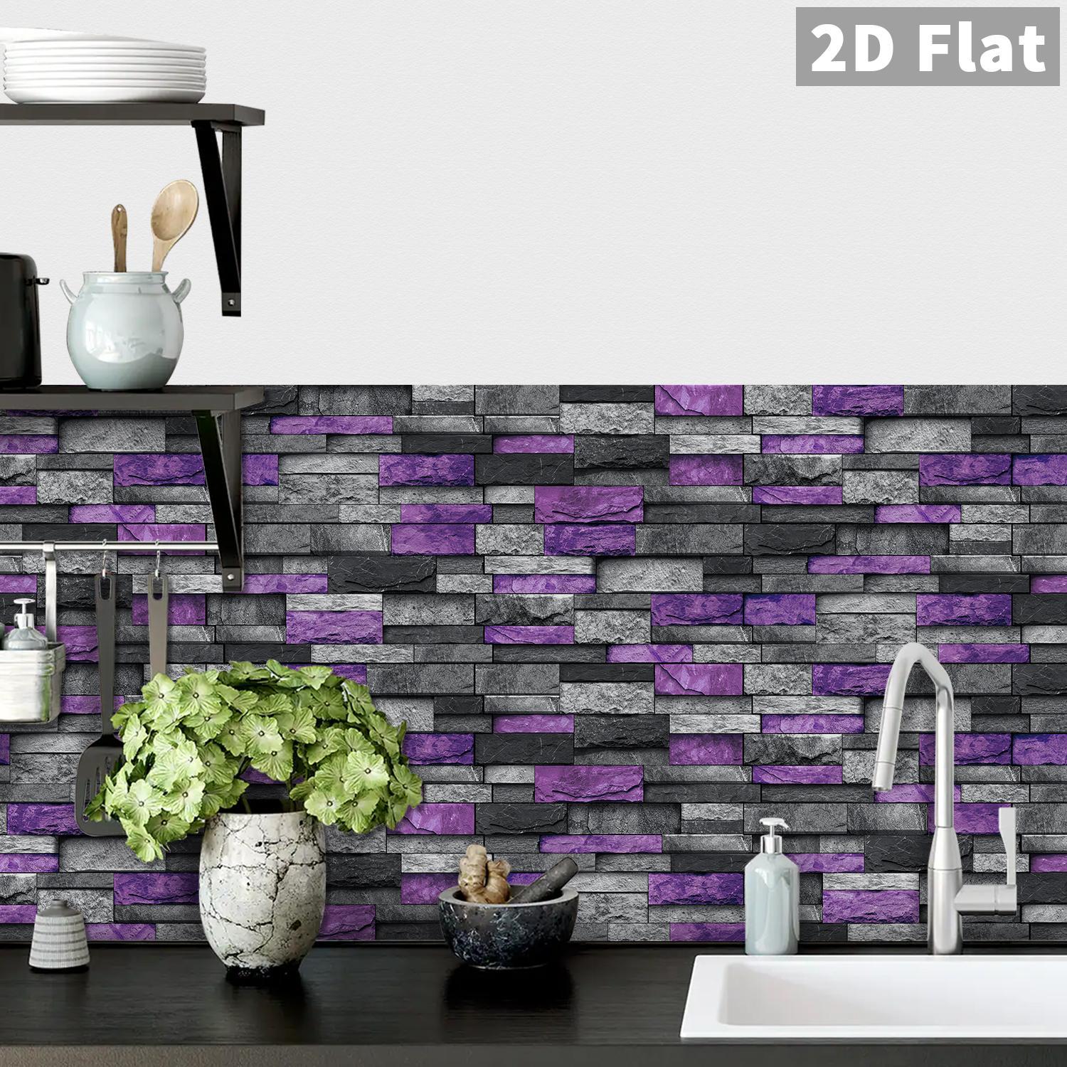 Self-Adhesive Tile Stickers, Patchwork Design, Waterproof & Stain-Resistant, Easy Installation for Bathroom Kitchen Walls, Decorative