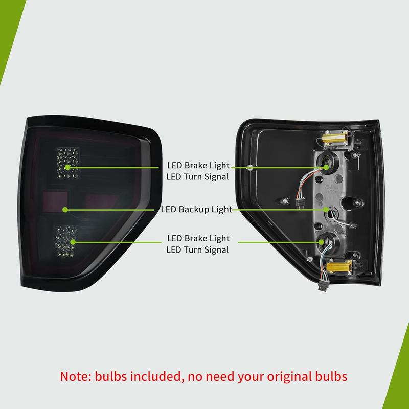 OEDRO LED Rear Tail Lights Compatible with 2009-2014 Ford F150 F-150(Do not fit Flareside) Tail Lamps Replaces Tail Light Rear Brake Lamp Left & Right Side