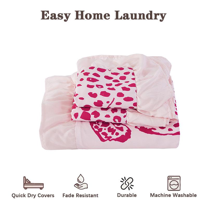 Leopard Ruffle Print Bedding Set, Includes 1 Duvet Cover and 2 Pillowcases, Soft Polyester Fabric, Perfect Home Bedroom Decor, Modern Bedding Set