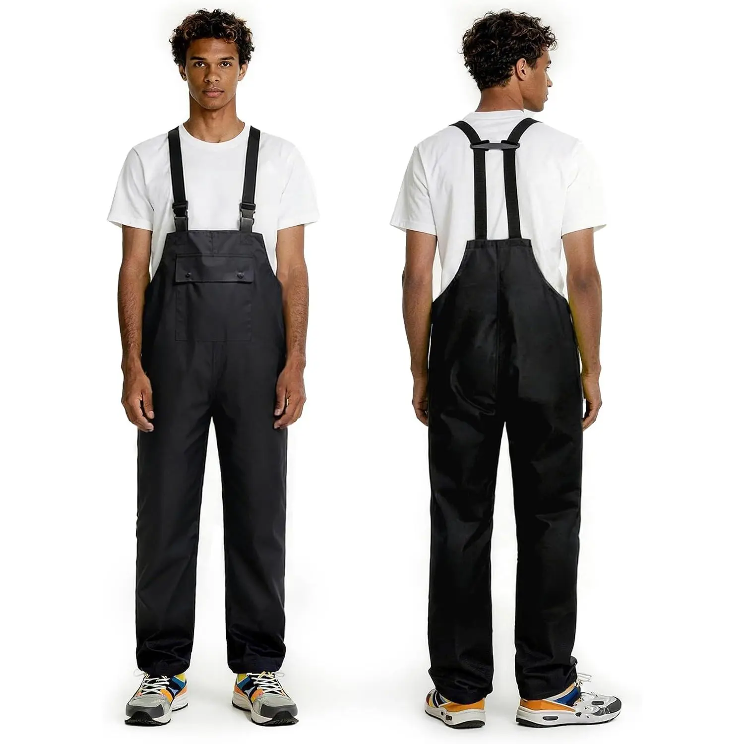 Waterproof Bib Rain Pants Lightweight Safety Overalls| Adjustable portable rain gear for men women|for fishing, outdoor activities