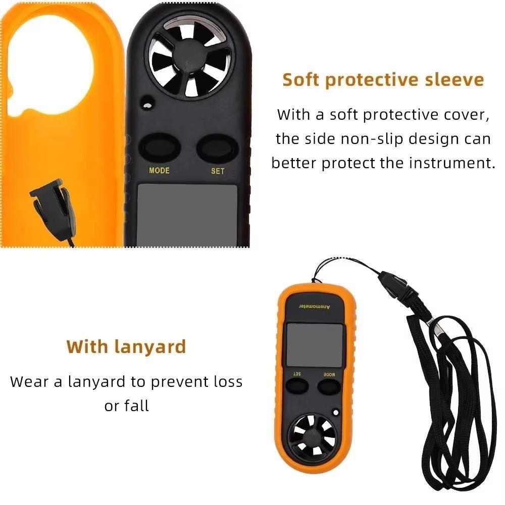 High precision Digital Wind Speed & Temperature Meter, Lcd backlight Waterproof Portable. Fast Measure 0-30 m/s Wind, -10 to 45℃ Temp. Professional Anemometer for Engineer, Electrician, Outdoor Indoor Use.