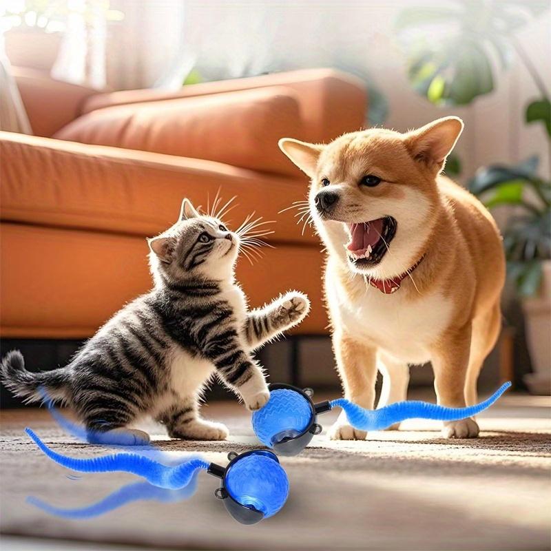 Pet automatic obstacle avoidance toy ball, Automatic Rolling Ball, interactive smart cat toy with collision detection - USB charging, can realistically simulate the tail movements of all cat breeds