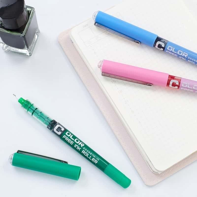 Colorful Liquid Ink Ballpoint Pen, Smooth Quick-Dry Neutral Pen, Fine Tip for Writing, Ideal for Students, Office, Daily Use Stationery
