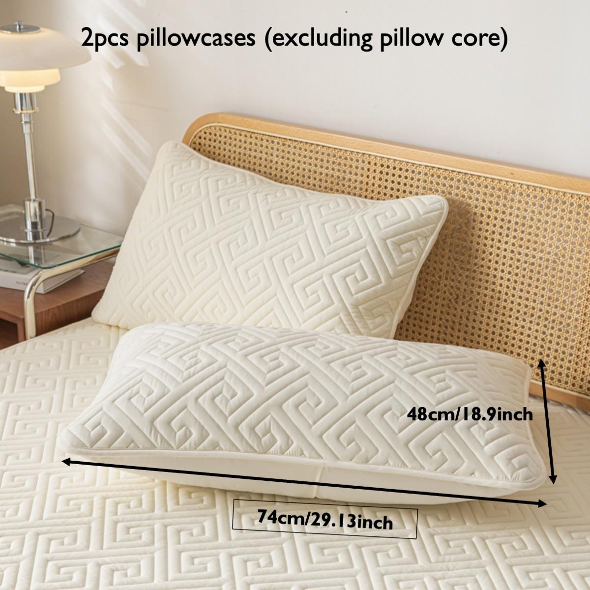 2pcs/3pcs Waterproof Mattress Protector Set, Waterproof Mattress Cover, for Queen/King Beds, Deep Pocket Fits 6"-18" Mattress, Noiseless, Soft, Breathable, Stain-Resistant & Machine Washable, Ideal for Homes with Kids, Pets or Elderly