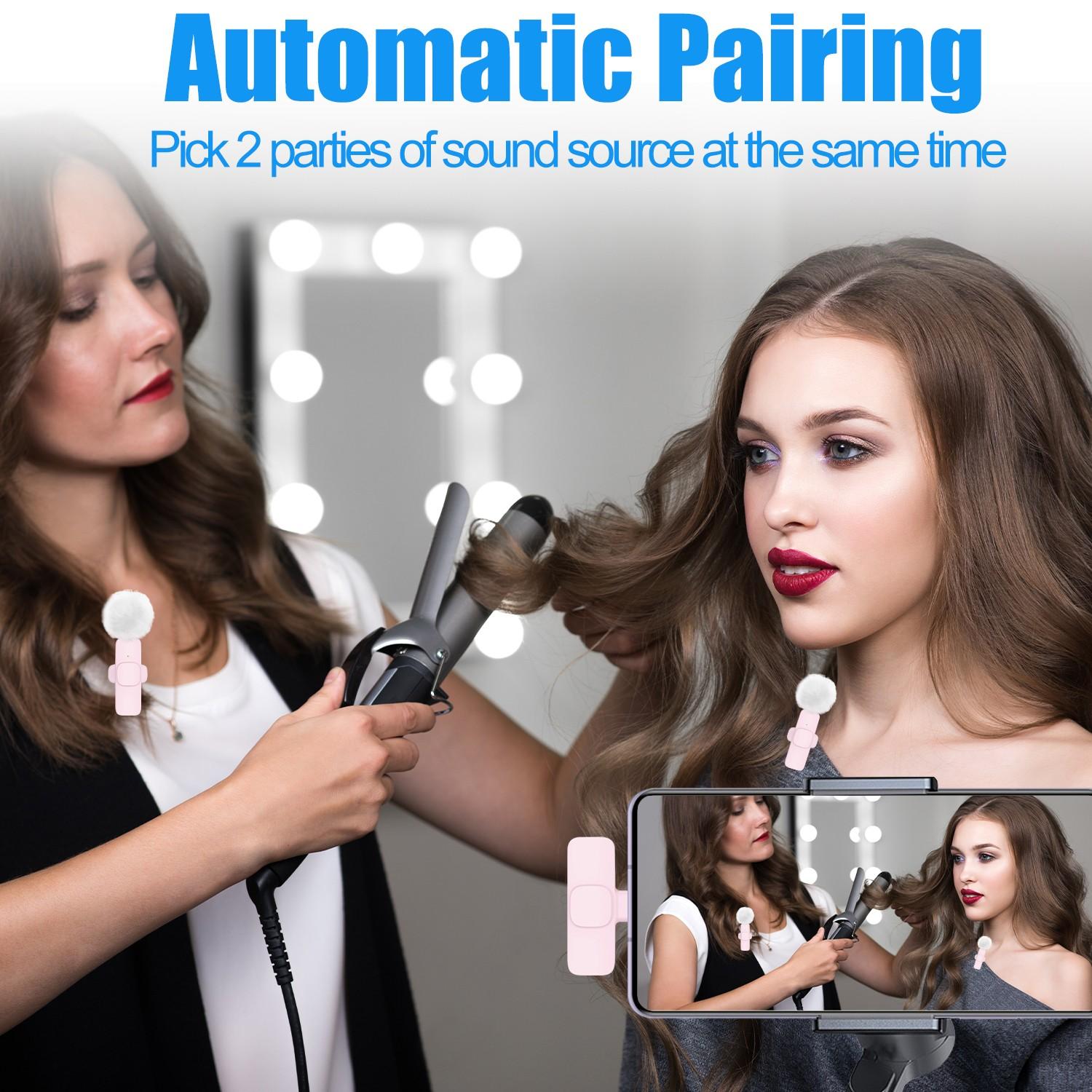 Wireless lavalier microphone for iPhone, iPad, and Android, ideal for smartphones and audio recording