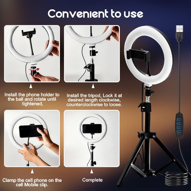 LED Ring Light Featuring Holders And a Metal Tripod Stand That Can Be Adjusted, Equipped with LED Fill Light, Offering Three Color Options And Ten Brightness Levels, Ideal for Selfies, Photography, Live Streaming, Video Recording, And Meetings