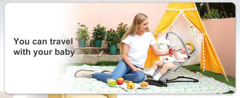 Baby Bouncer, Portable Baby Bouncer Seat for Babies 4-18 Months, 100% Cotton Fabrics, 3 Modes of use with Rocker and Stationary Options, Infant Rocker Chair with Hanging Toys-Light Grey Swing Set Swing Trainer Baby Bouncer, Portable Baby Bouncer Seat for Babies 4-18 Months, 100% Cotton Fabrics, 3 Modes of use with Rocker and Stationary Options, Infant Rocker Chair with Hanging Toys-Light Grey Swing Set Swing Trainer