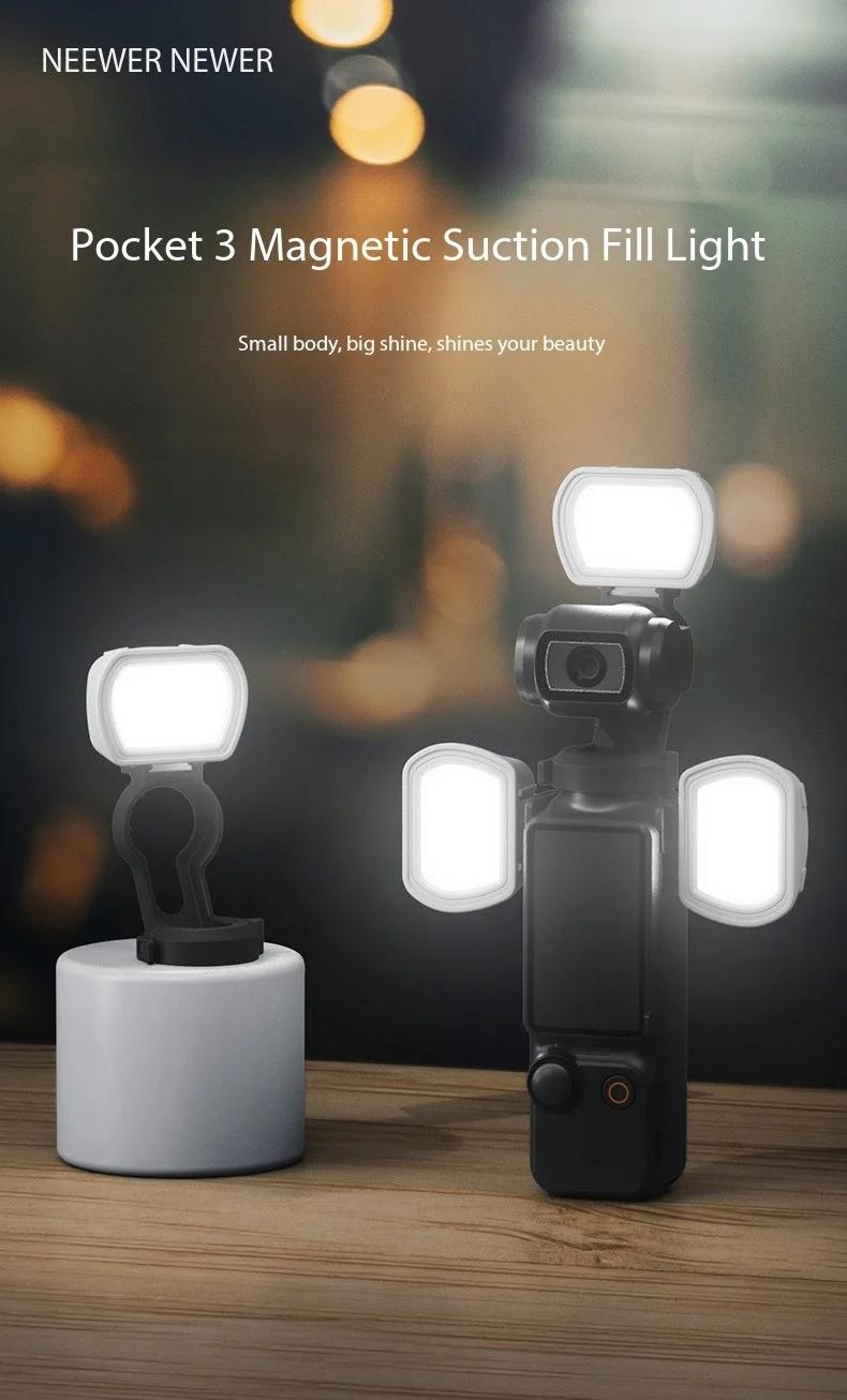 Neewer M21 Magnetic Light for Dji Pocket 3, Portable Quick-Release Mini Light, Vlogging Gear, Camera Accessory, Sports Camera Flashlight