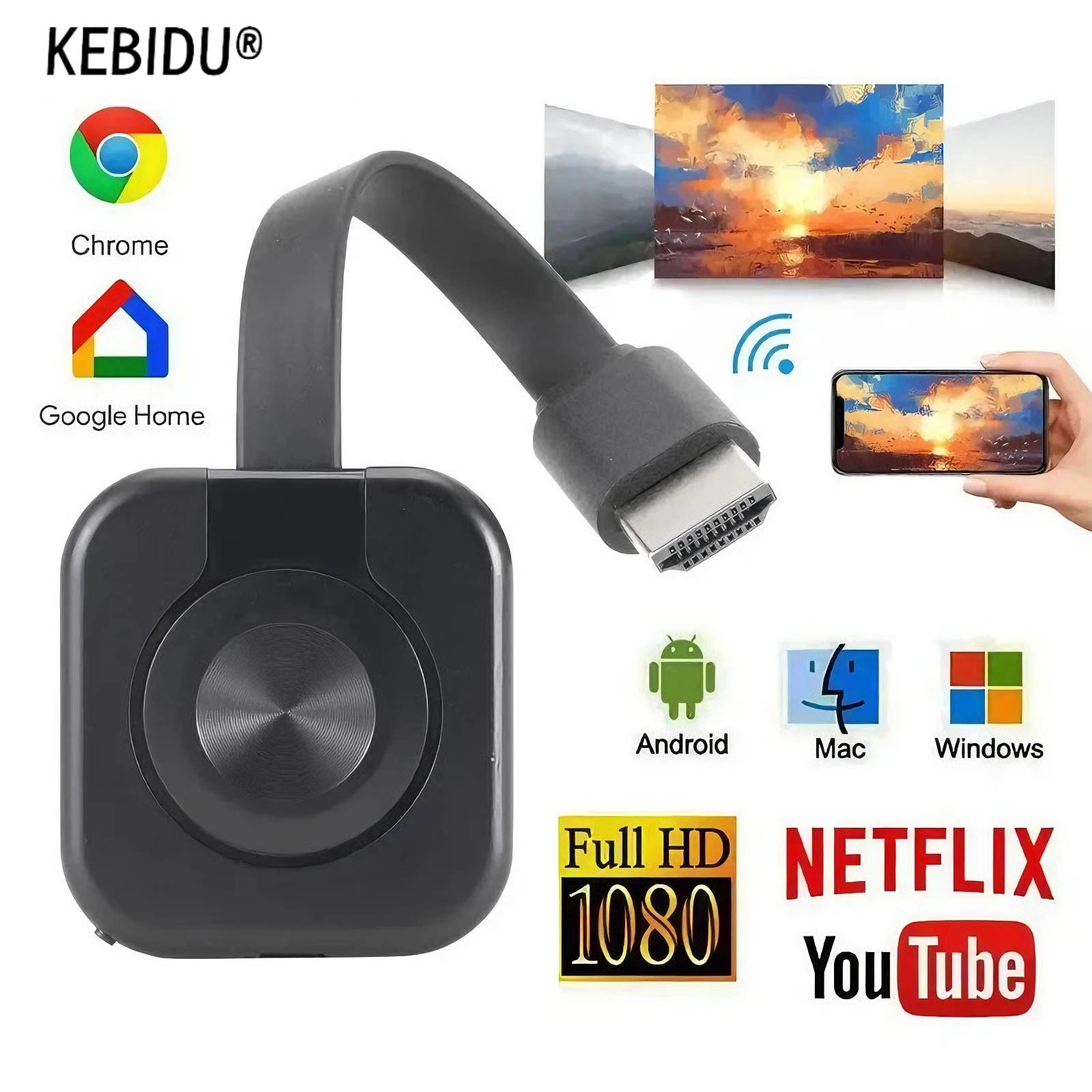 Portable WiFi Audio Video Transmitter & Receiver, Mobile Screen Mirroring Device with HDMI Cable for Android Smartphones, PC, TV, Projector, Devices