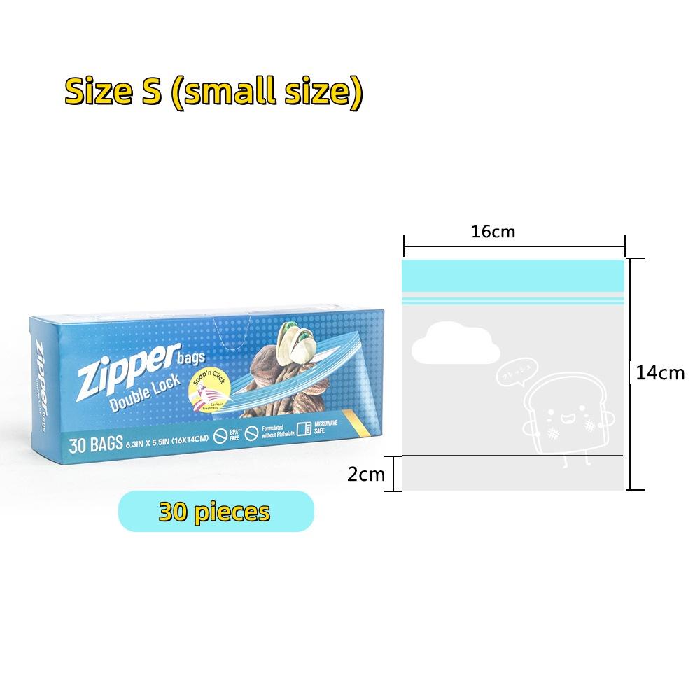 1 box of kitchen standing fresh-keeping freezer bag: food grade PE double ribbed color strip compact bag for refrigerator fresh-keeping/freezing, universal leak proof and moisture-proof, suitable for home people to store and freeze food ingredients