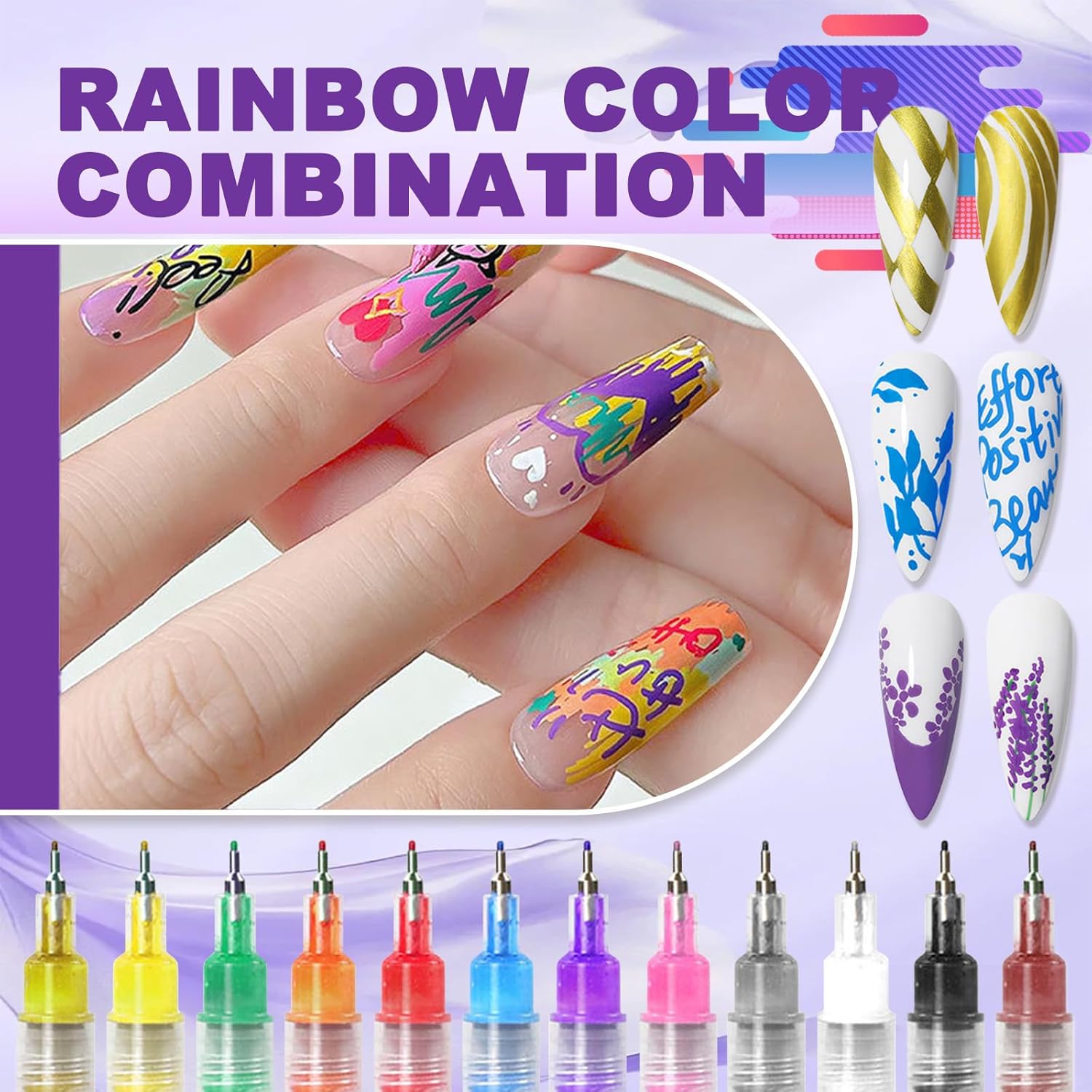 12-Color 3D Nail Art Pen Set, 0.5mm Fine Tip, Dotting Drawing Liner Brush, Ideal for DIY Nail Art and Manicure Decoration 12-Color 3D Nail Art Pen Set, 0.5mm Fine Tip, Dotting Drawing Liner Brush, Ideal for DIY Nail Art and Manicure Decoration