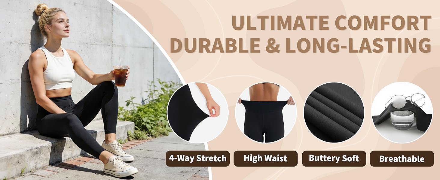 Sports & Outdoors Sports & Outdoors Blisset High Waist Leggings for Women - Opaque, Soft Tummy Control Athletic Pants for Yoga, Running, Workout and Gym