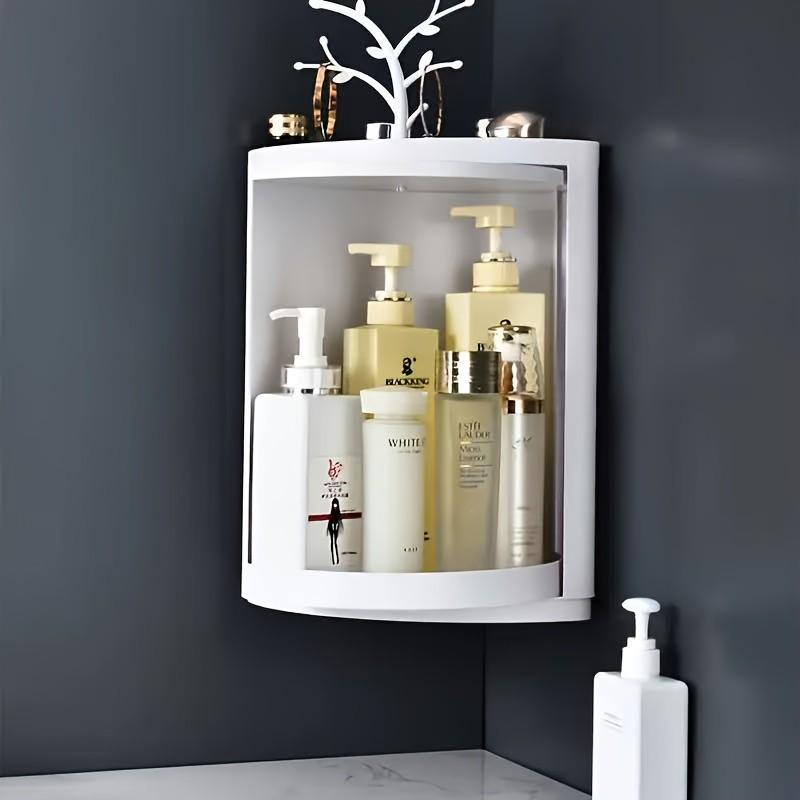 Space-Saving Corner Shelf, Heavy-Duty Stackable Storage Rack for Bathroom Kitchen, Easy Install No Tools, Modern Organizer