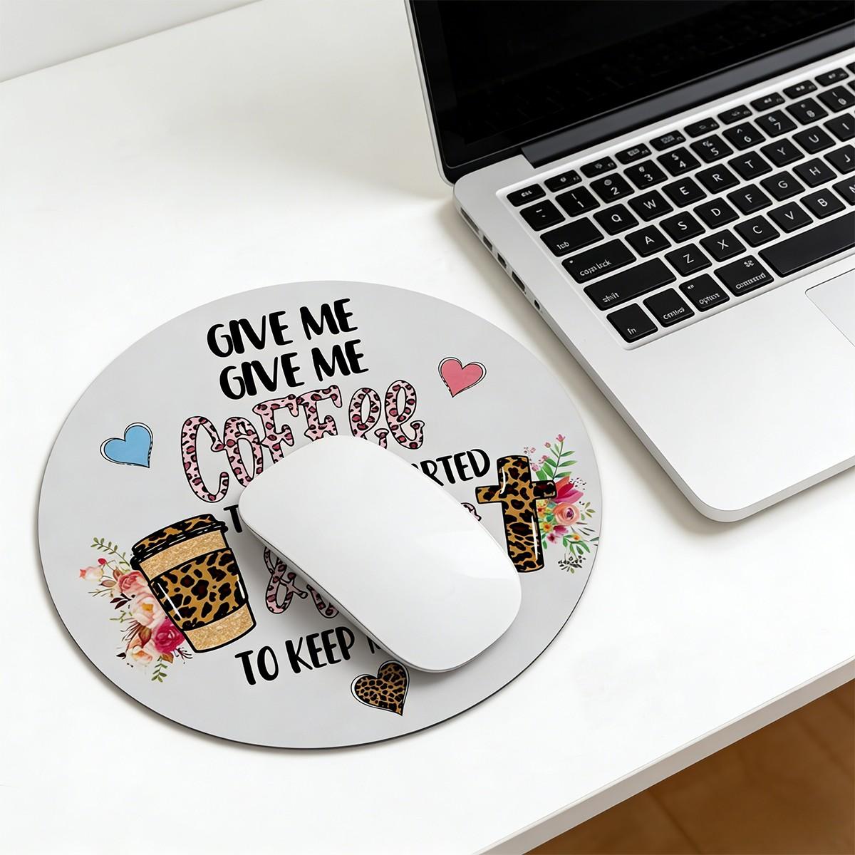 Fashionable Cartoon Round Mouse Pad, Non-Slip Rubber Base, Small Desktop Mat for PC/laptop, Gaming/mouse Pad, Gift for Girls/women - 7.87 Inches