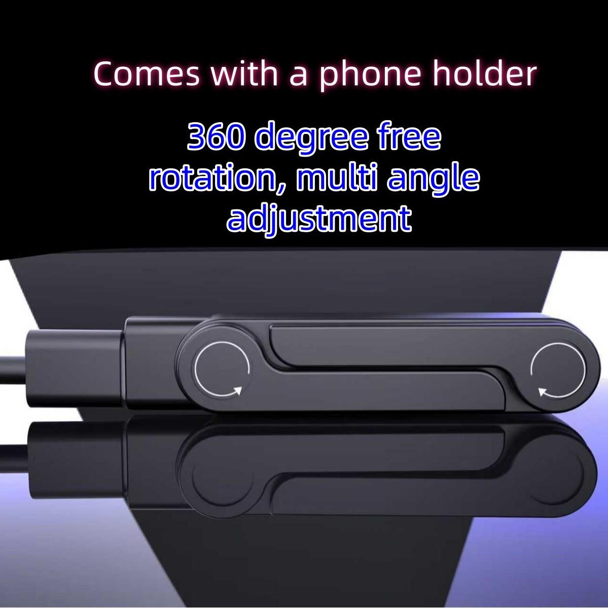 240W Fast Charging Cable Type C to C with Removable Foldable Bracket Stand for Phone Tablet Supports Simultaneous Charging and Gaming Watching Videos Durable Silicone Zinc Alloy Shell 150cm Long,Applicable to iPhone 15 - 17 Pro Max / Samsung /