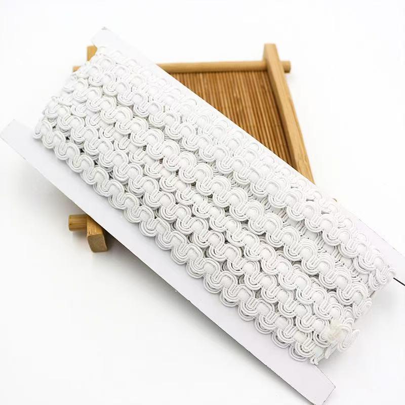 Multicolor S-Shaped Wave Trim Ribbon, 10m Long X 1cm Wide, Ideal for Clothing Curtains Pillows Sofa Edging Sewing Supplies