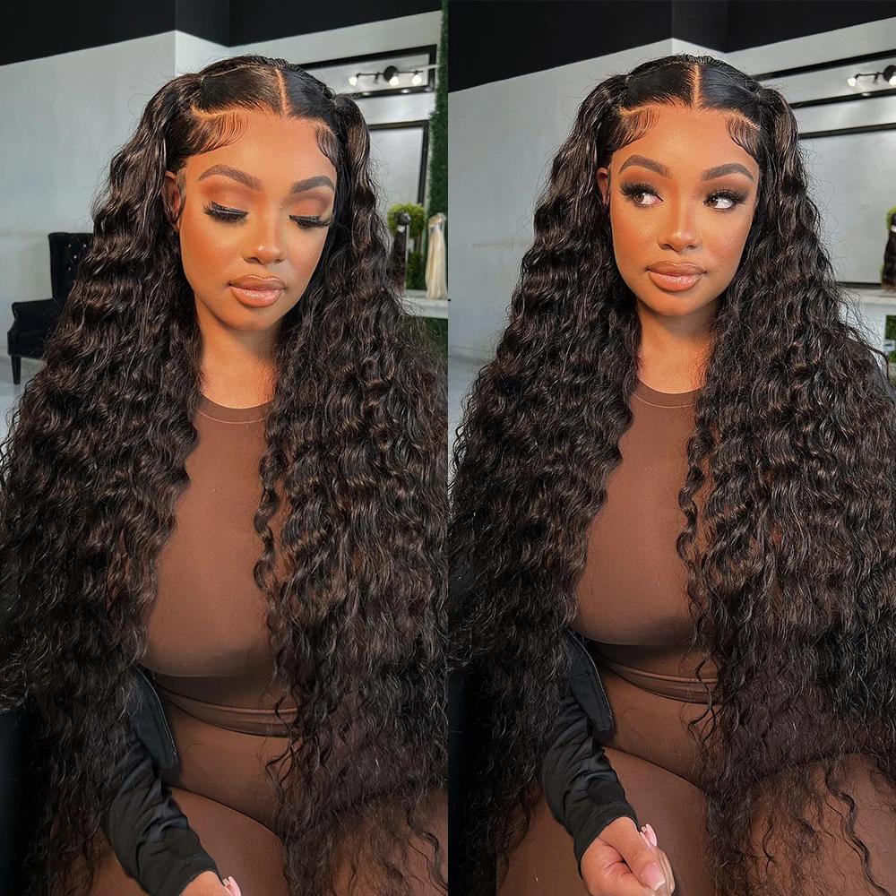 Bling Hair Curly Wigs Glueless Wig Human Hair Ready To Wear  Water Wave Pre Cut 5x5 6x4 Closure Lace Front Wig 13x4 Deep Wave Lace Frontal Wigs
