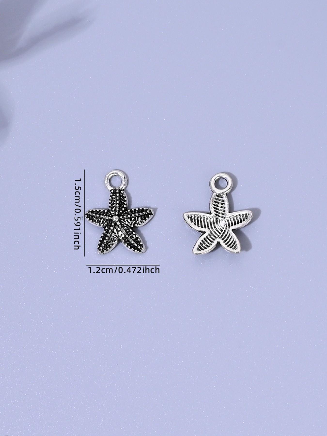 10pcs Sea Shell Starfish Conch Alloy Charms, DIY Jewelry Making Kit, Earrings Necklaces Bracelets Keychains, Daily Accessories