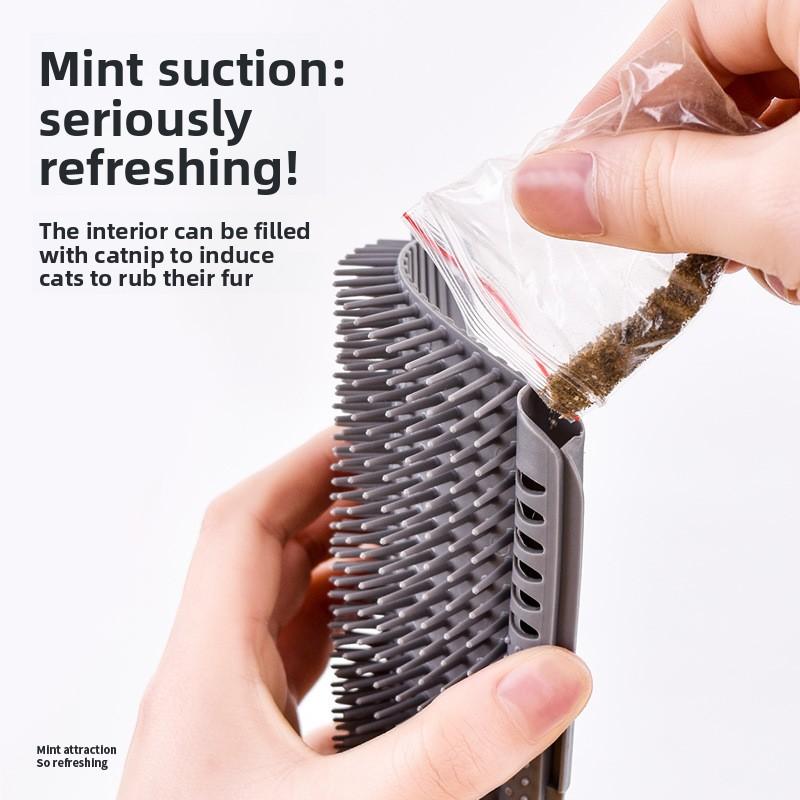 Interactive Cat Self Scratching Groomer Itch Relief Rubbing Tool Deshedding Massage Comb Relaxing Scratch Board Pet Accessory
