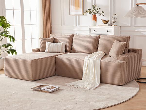 【2 packages shipping】Cloud Sectional Couch, Boneless Sofa for Living Room, Modular Sectional Sofa with Deep Seat, Fluffy Comfy Couch with L-Shaped Chaise, No Assembly Required 【2 packages shipping】Cloud Sectional Couch, Boneless Sofa for Living Room, Modular Sectional Sofa with Deep Seat, Fluffy Comfy Couch with L-Shaped Chaise, No Assembly Required