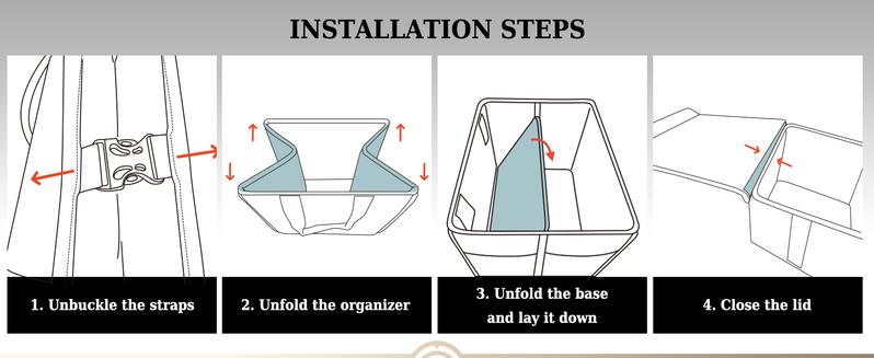 Coverado 30L/70L SUV Trunk Organizer - Waterproof Nappa Leather Collapsible Storage with Lid, Multi Compartments & 2 Straps for Car Accessories