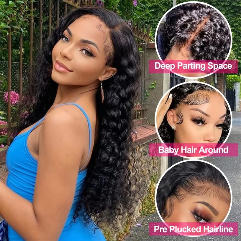 Cikana Hair 34 36 Inch 13x6 Hd Lace Frontal Wig Water Deep Wave Human Hair Wigs Brazilian 13x4 Lace Front Wig Curly Wigs 180 Density