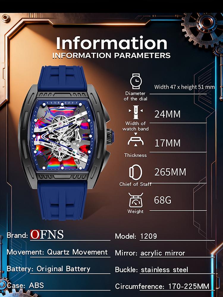 1Pcs Brand Men's Barrel shape Watches Waterproof, Trendy Retro Style Watch for Man,Luxury Male Quartz Wristwatch, Silicone strap/ABS plastic case, Fashion Trend Men Business Watch, Holiday Birthday Gifts